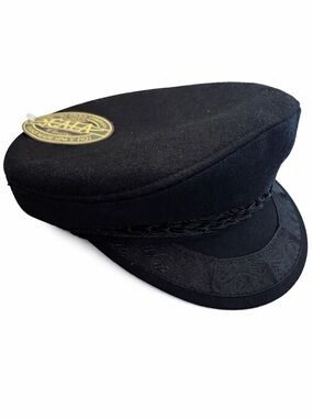 Dorfman Pacific Wool Greek Fisherman Cap Black Size 6 7/8 NWT